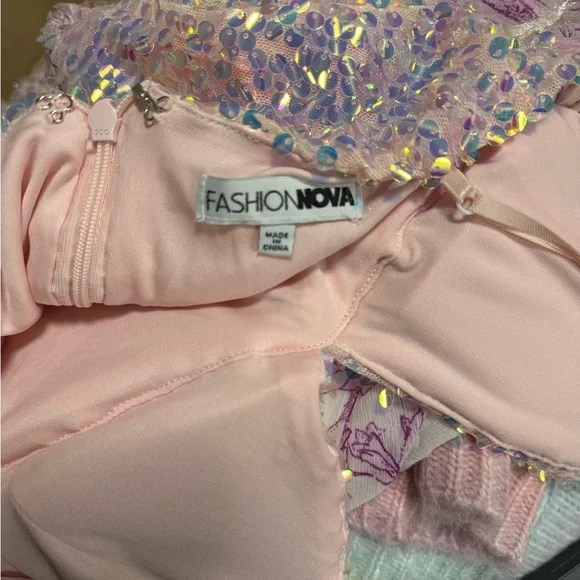 Fashion Nova Pink Iridescent Sequin Dress - Picture 2 of 2